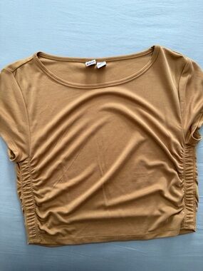 Love By Design Ruched Side Crop Top - Mustard New Never Worn